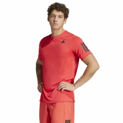Adidas Club 3-stripes tennisshirt heren semi lucid red