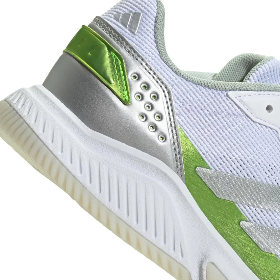 Adidas Courtquick padelschoenen dames cloud white silver metallic lucid lemon
