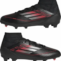 Adidas F50 League Mid FG MG voetbalschoenen junior core black iron metallic lucid red