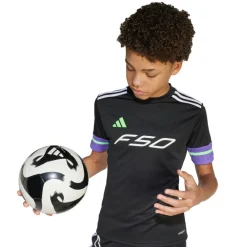 Adidas F50 voetbalshirt junior black purple rush