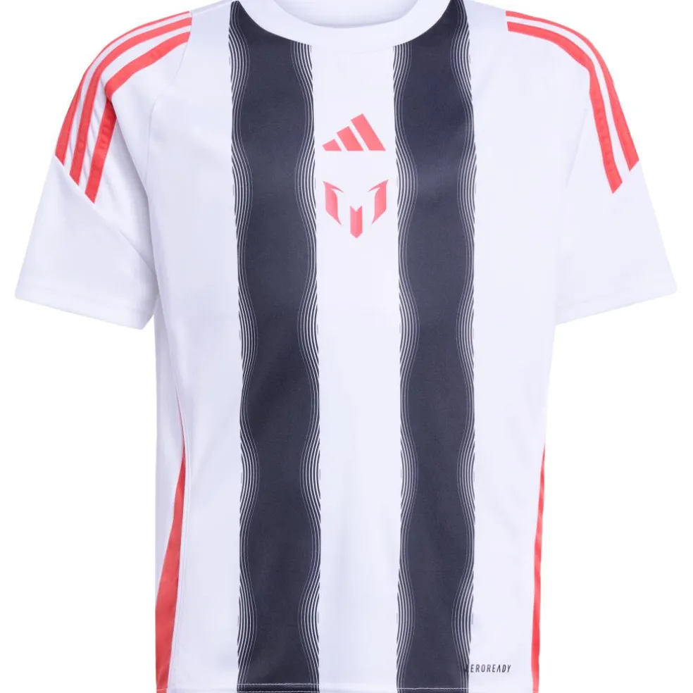 Adidas Messi voetbalshirt junior white semi lucid red
