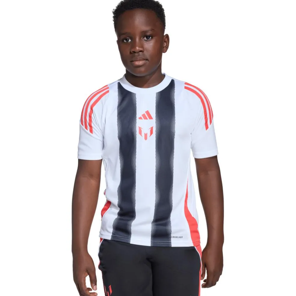 Adidas Messi voetbalshirt junior white semi lucid red