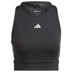 Adidas Techfit Colorblock Cropped Training tanktop dames black semi court green