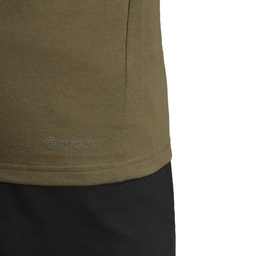 Adidas Train Essentials Seasonal Logo trainingsshirt heren olive strata