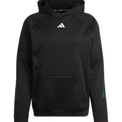 Adidas Train Icons 3-Stripes hoodie heren black arctic night white