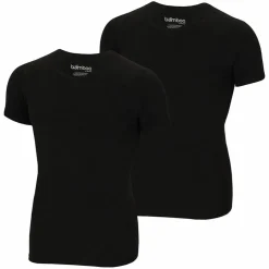 Apollo Bamboo O-hals shirt heren black 2-pack