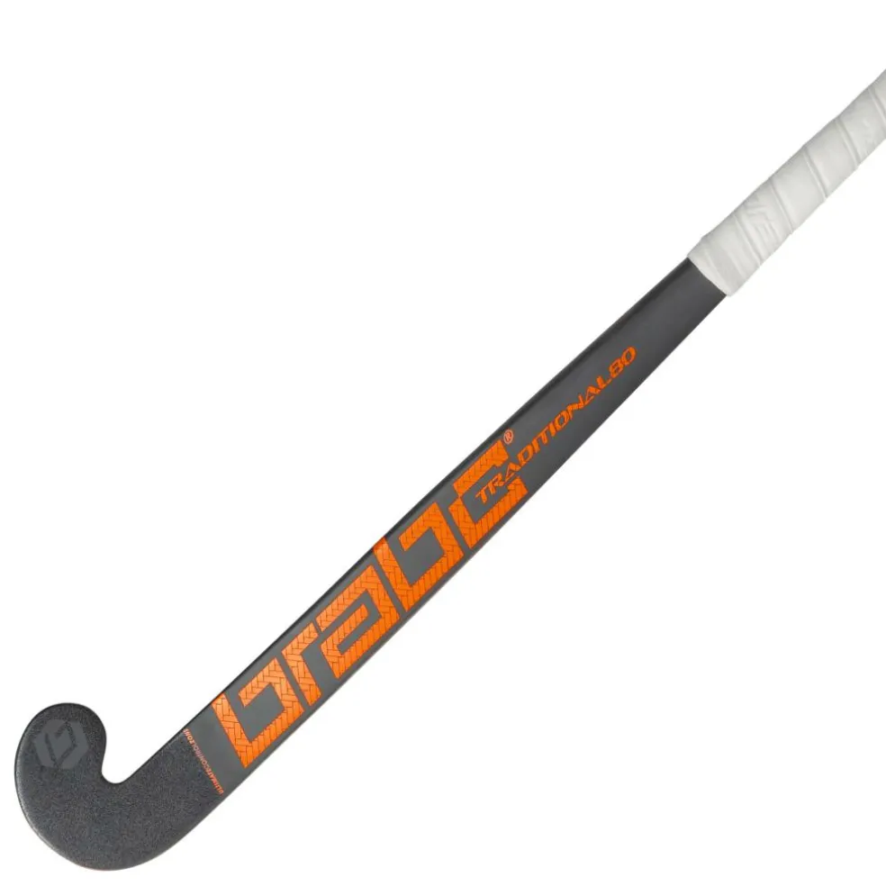 Brabo Traditional Carbon 80 Low Bow hockeystick grey carbon orange