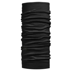 Buff Lightweight Merino Wool Tubular col solid black