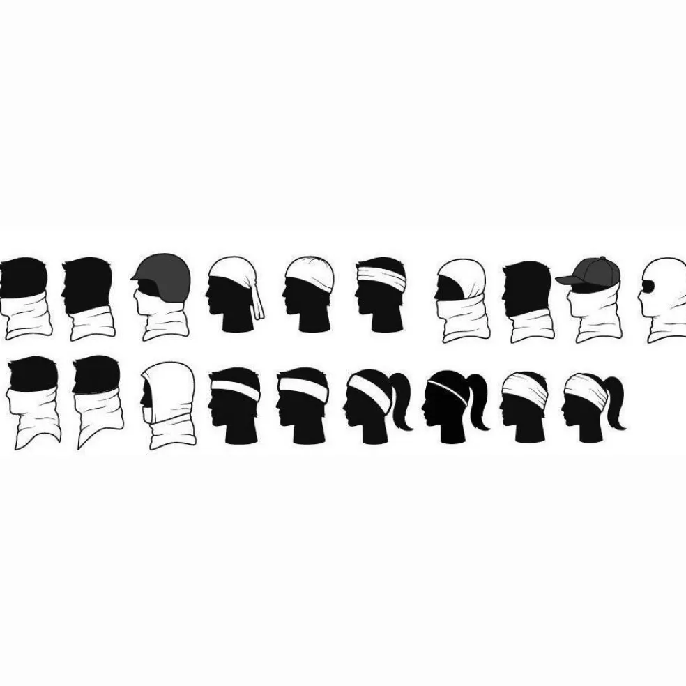 Buff Lightweight Merino Wool Tubular col solid black