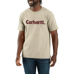 Carhartt Logo Graphic shirt heren oat milk