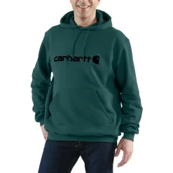 Carhartt Marquette Logo hoodie heren greenstone