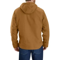 Carhartt Relaxed Fit Washed Duck Sherpa Lined winterjas heren carhartt brown