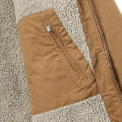 Carhartt Relaxed Fit Washed Duck Sherpa Lined winterjas heren carhartt brown