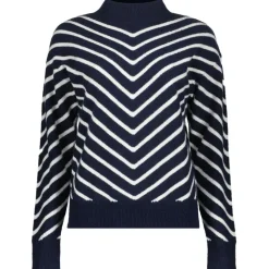 Geisha sweater dames navy off white