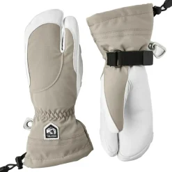 Hestra Heli Ski Lobster handschoenen dames khaki offwhite