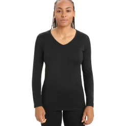 Icebreaker 200 Oasis LS v-hals thermoshirt dames black