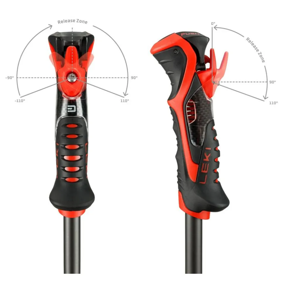 Leki Airfoil 3D skistokken black dark anthracite bright red