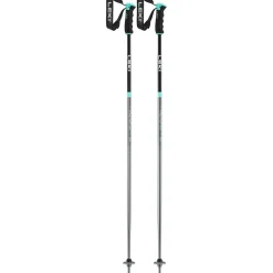 Leki Neolite Airfoil skistokken dames gunmetal black light turquoise