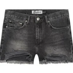 Malelions Damaged Denim short dames black