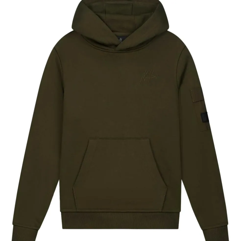 Malelions Nylon Pocket hoodie junior moss green