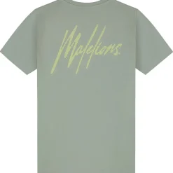 Malelions Striped Signature shirt junior agave green