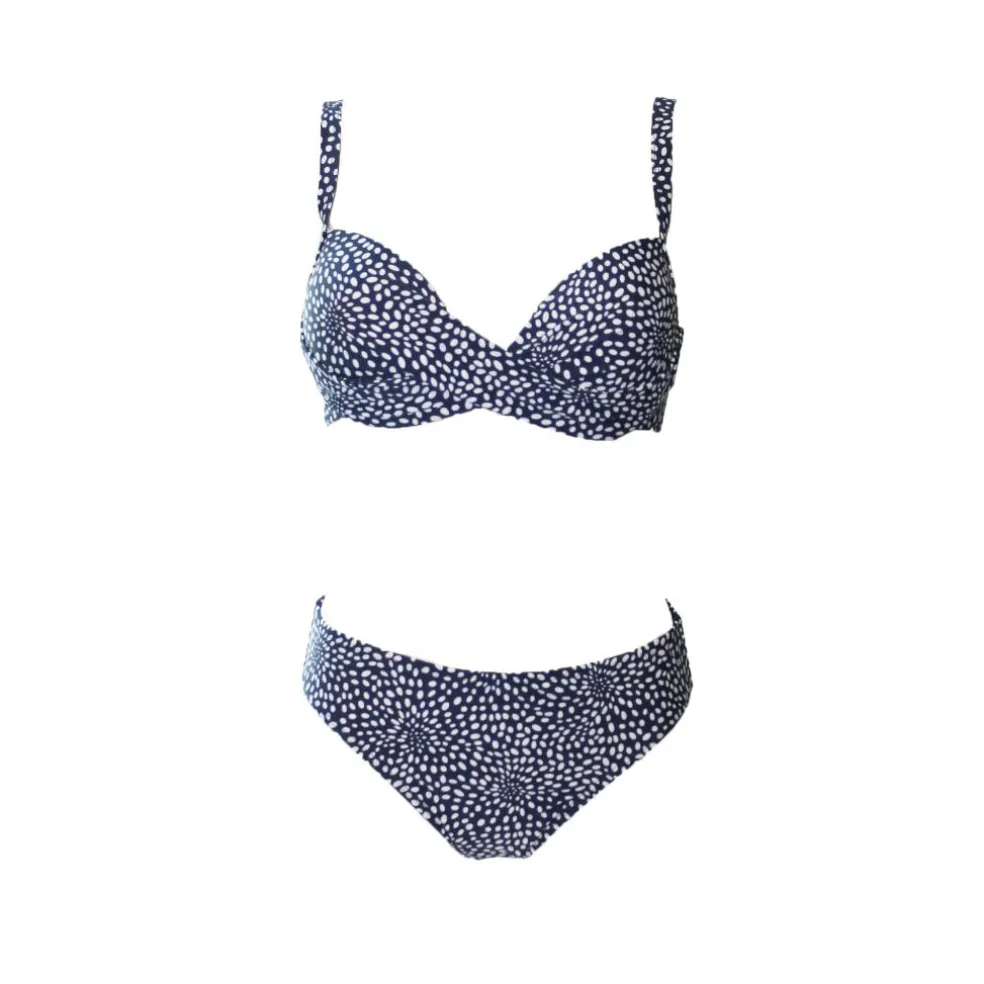 Manouxx Small Dot Wire bikini dames navy white