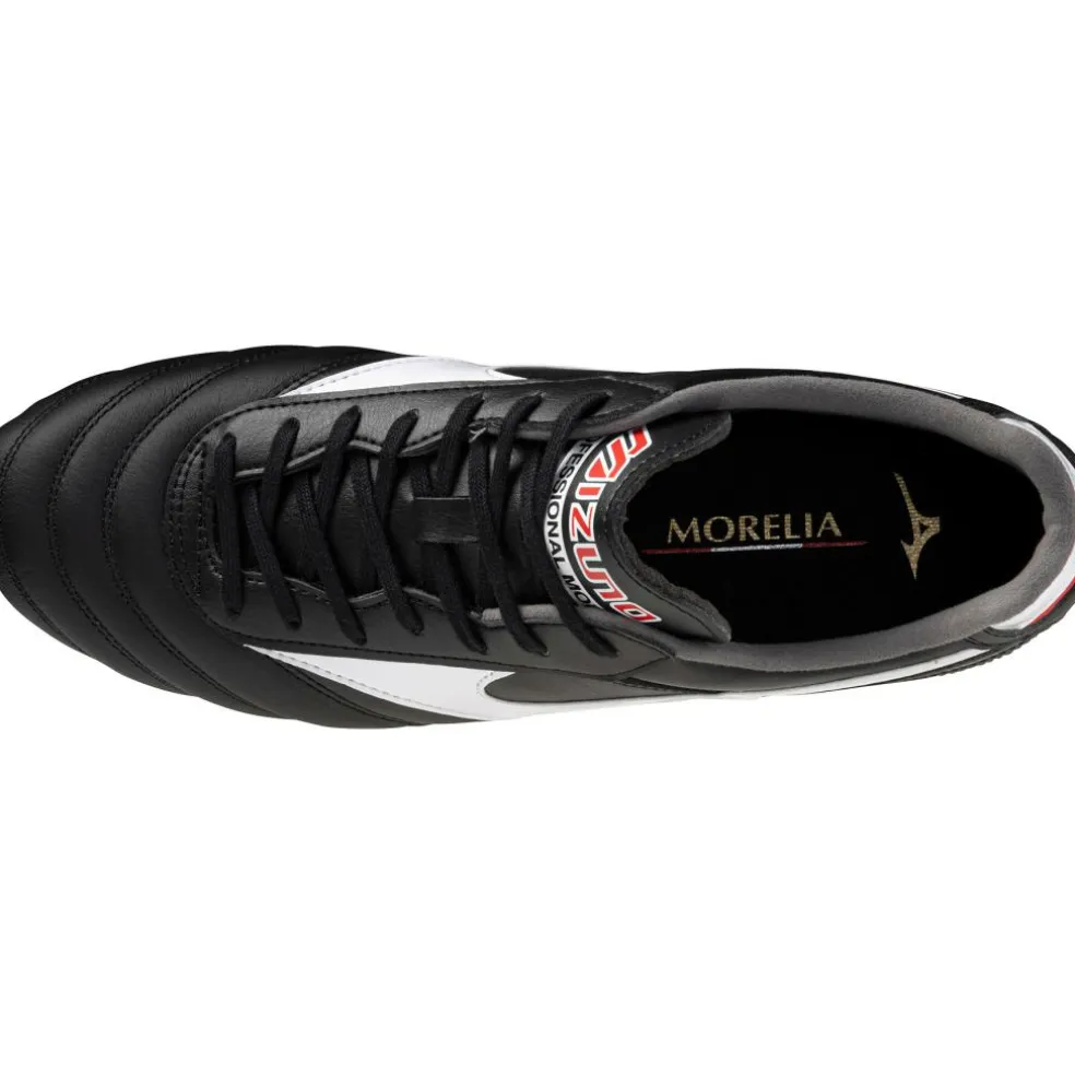 Mizuno MORELIA II PRO FG - AG voetbalschoenen heren black white chinese red