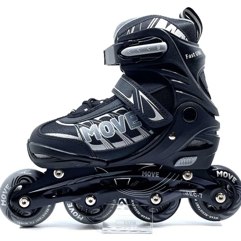 Move Fast Uni verstelbare inline skates junior black