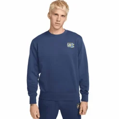 Nike Club FT Crew Bolt sweater heren midnight navy  lightening