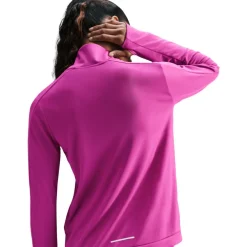 Nike Swoosh hardloopshirt dames hot fuchsia light wild mango