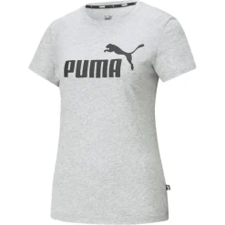 Puma Essentials Logo shirt dames light grey heather