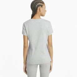 Puma Essentials Logo shirt dames light grey heather