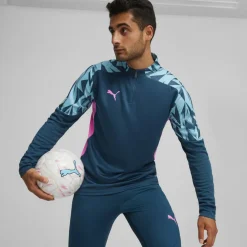 Puma IndividualFINAL trainingsshirt heren ocean tropic bright aqua