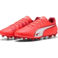 Puma KING MATCH FG AG voetbalschoenen heren glowing red PUMA white red fire