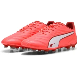 Puma KING PRO FG AG voetbalschoenen heren glowing red PUMA white red fire