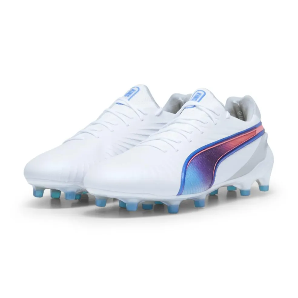 Puma KING ULTIMATE FG AG voetbalschoenen dames PUMA white bluemazing flat light grey sunset glow