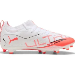 Puma ULTRA 5 MATCH FG AG voetbalschoenen junior PUMA white PUMA black glowing red