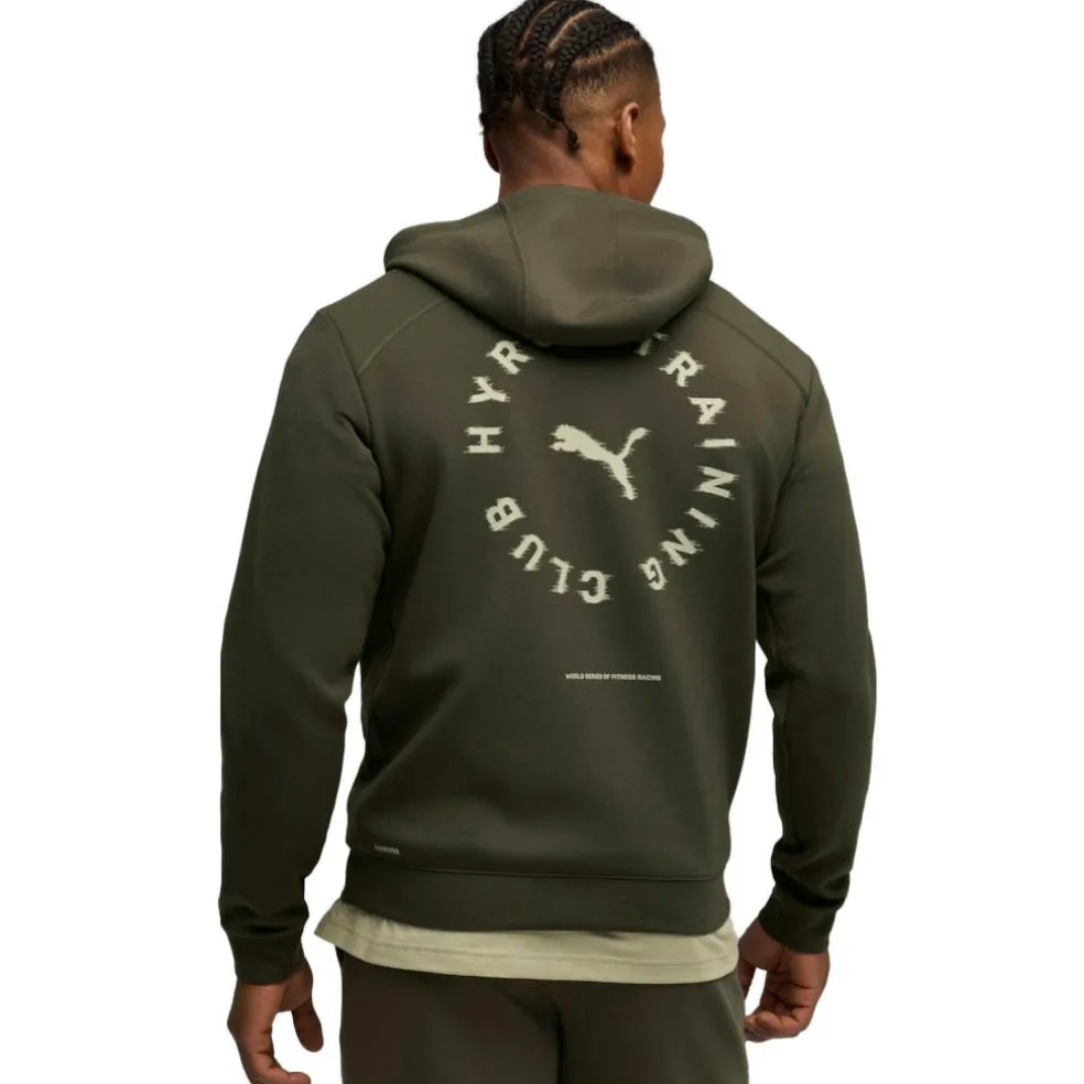 Puma x HYROX CLOUDSPUN hoodie heren dark olive