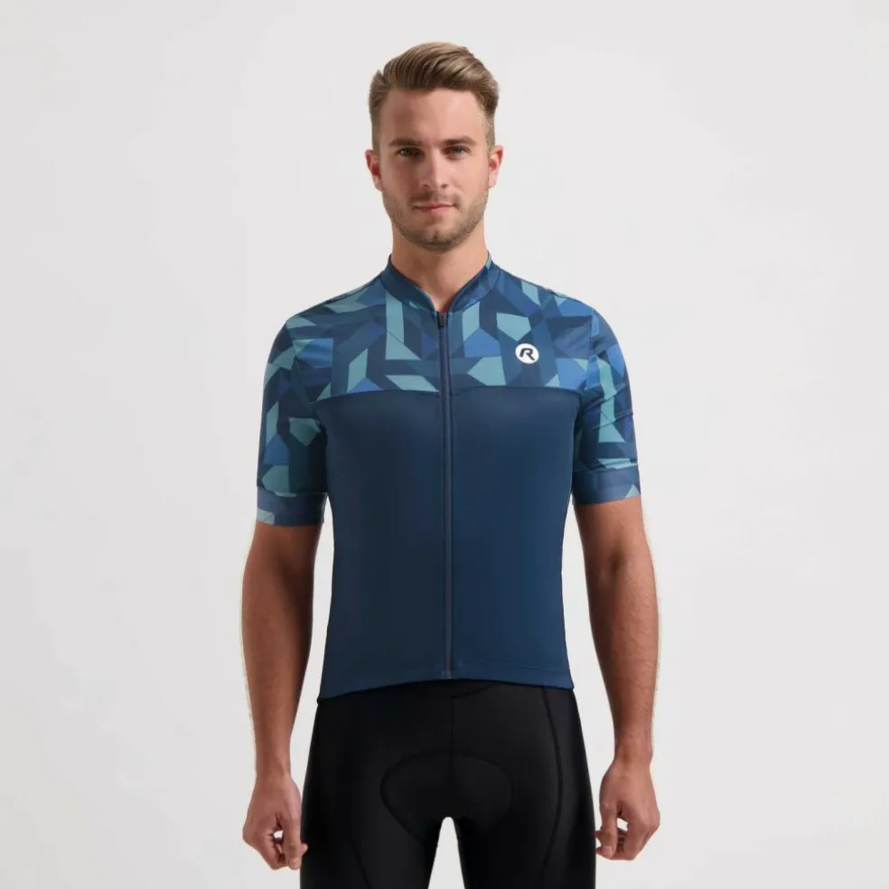 Rogelli Essential Graphic fietsshirt heren blauw