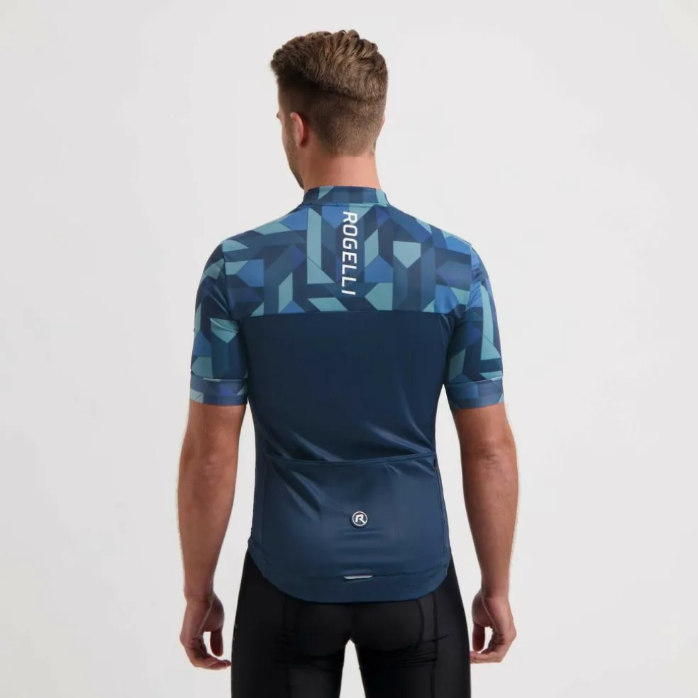 Rogelli Essential Graphic fietsshirt heren blauw