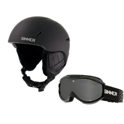 Sinner Combi-pack CREST skihelm met Toxic skibril black
