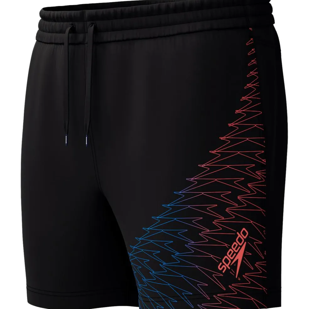 Speedo Medley Logo zwembroek heren black neon coral