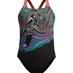 Speedo Placement Powerback badpak junior black orange