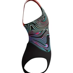 Speedo Placement Powerback badpak junior black orange