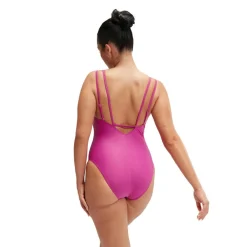 Speedo Shaping Strappy badpak dames berry