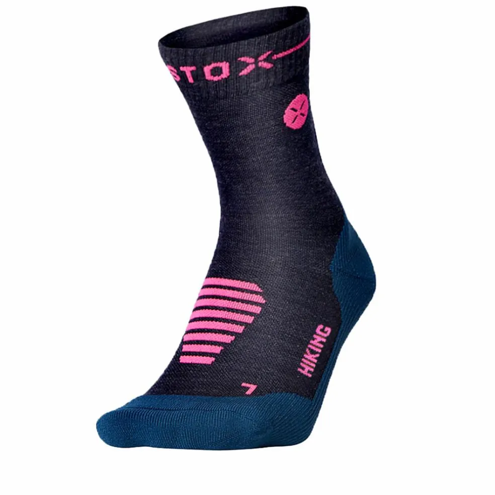 STOX Energy Socks Merino Hiking wandel compressiesokken dames dark blue pink