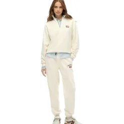 Superdry Athletic Essential Boyfriend joggingbroek dames desert bone off white