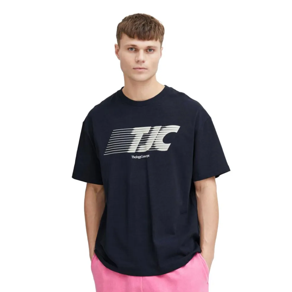 TheJoggConcept Silas Logo shirt heren navy blazer